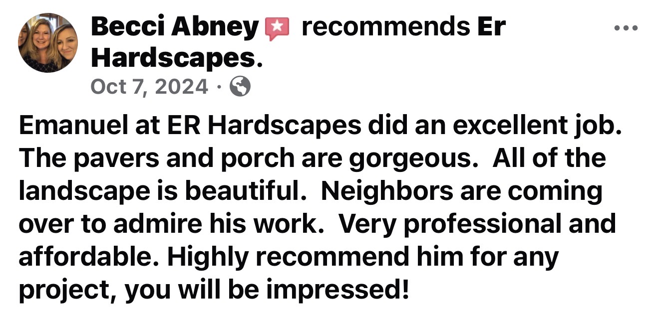Facebook recommendation from Becci Abney for E.R. Hardscapes