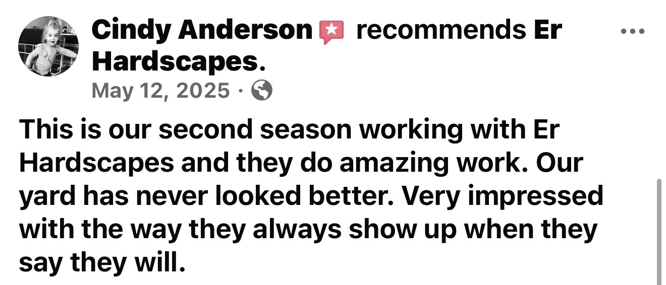 Facebook recommendation from Cindy Anderson for E.R. Hardscapes